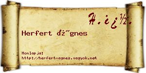 Herfert Ágnes névjegykártya